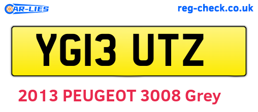 YG13UTZ are the vehicle registration plates.
