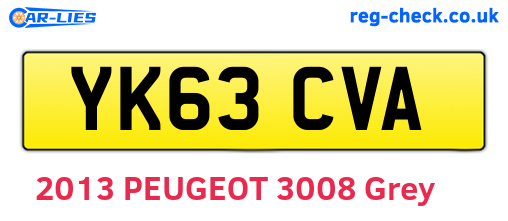 YK63CVA are the vehicle registration plates.