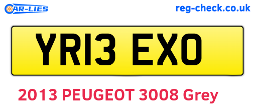 YR13EXO are the vehicle registration plates.