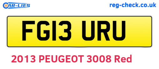 FG13URU are the vehicle registration plates.