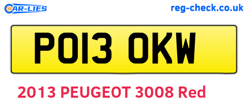 PO13OKW are the vehicle registration plates.