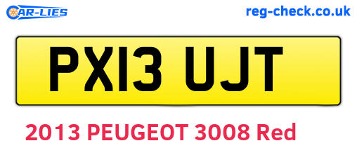 PX13UJT are the vehicle registration plates.