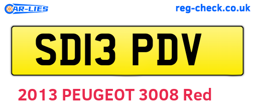 SD13PDV are the vehicle registration plates.