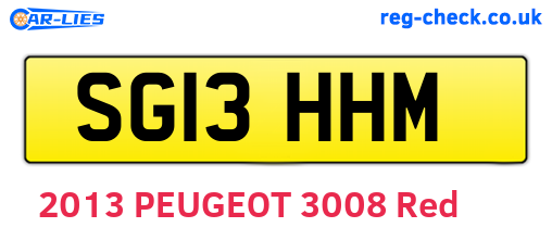 SG13HHM are the vehicle registration plates.