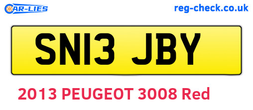SN13JBY are the vehicle registration plates.