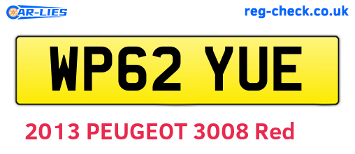 WP62YUE are the vehicle registration plates.