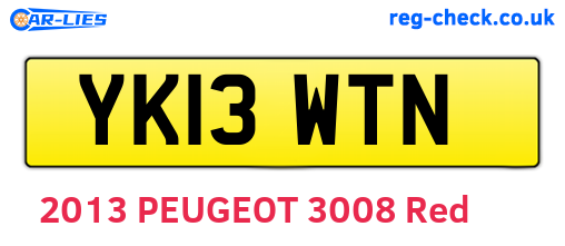 YK13WTN are the vehicle registration plates.