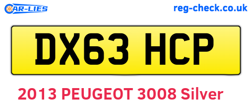 DX63HCP are the vehicle registration plates.
