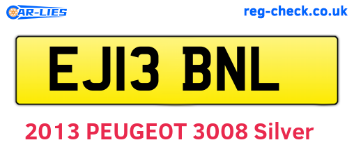 EJ13BNL are the vehicle registration plates.