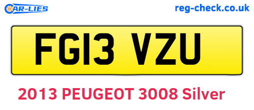 FG13VZU are the vehicle registration plates.