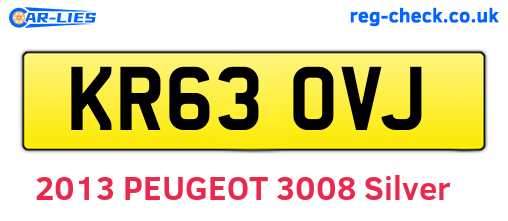 KR63OVJ are the vehicle registration plates.