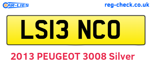 LS13NCO are the vehicle registration plates.