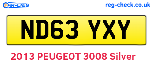 ND63YXY are the vehicle registration plates.