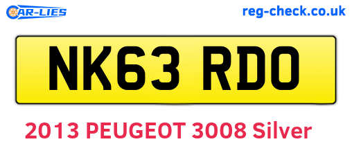 NK63RDO are the vehicle registration plates.