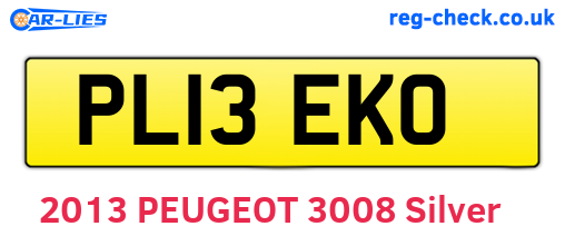 PL13EKO are the vehicle registration plates.