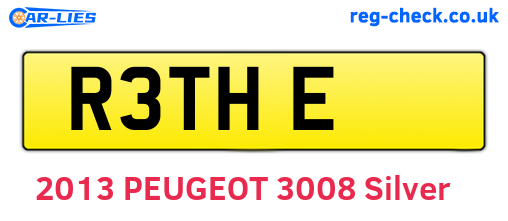 R3THE are the vehicle registration plates.