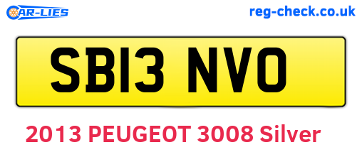 SB13NVO are the vehicle registration plates.