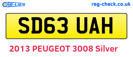 SD63UAH are the vehicle registration plates.