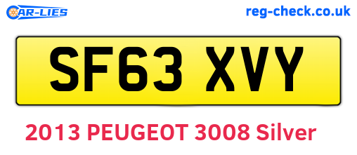 SF63XVY are the vehicle registration plates.