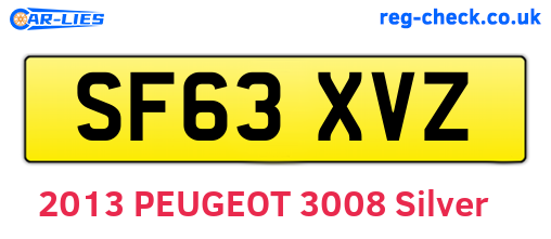 SF63XVZ are the vehicle registration plates.