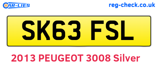 SK63FSL are the vehicle registration plates.