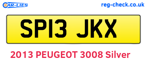 SP13JKX are the vehicle registration plates.