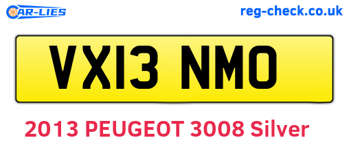 VX13NMO are the vehicle registration plates.