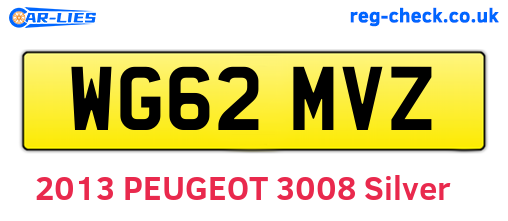 WG62MVZ are the vehicle registration plates.