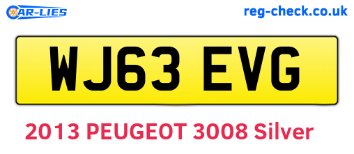 WJ63EVG are the vehicle registration plates.