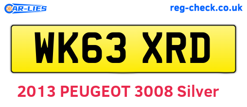WK63XRD are the vehicle registration plates.