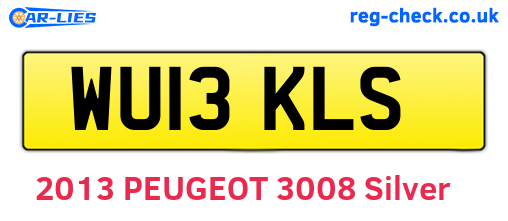 WU13KLS are the vehicle registration plates.