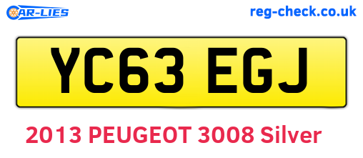 YC63EGJ are the vehicle registration plates.