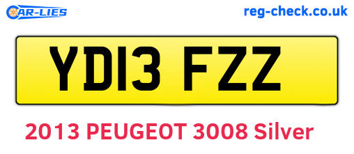 YD13FZZ are the vehicle registration plates.