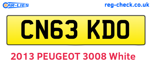 CN63KDO are the vehicle registration plates.