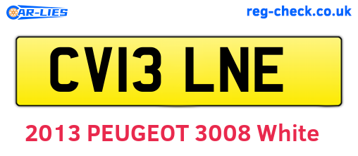 CV13LNE are the vehicle registration plates.
