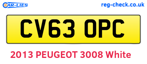 CV63OPC are the vehicle registration plates.