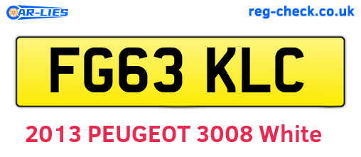 FG63KLC are the vehicle registration plates.