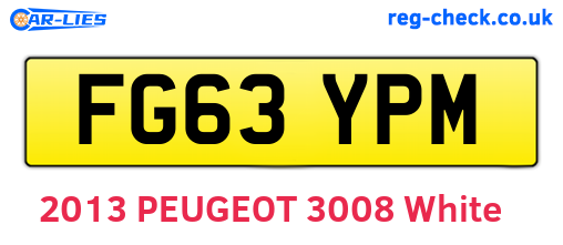 FG63YPM are the vehicle registration plates.