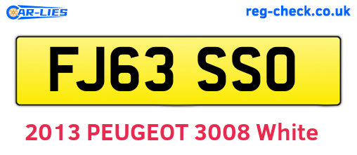 FJ63SSO are the vehicle registration plates.