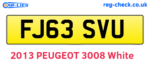 FJ63SVU are the vehicle registration plates.