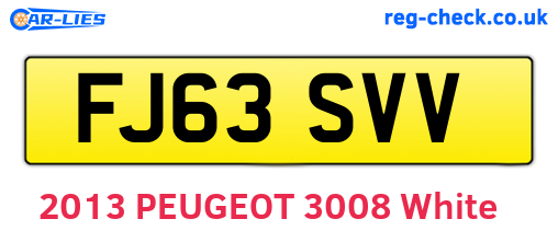 FJ63SVV are the vehicle registration plates.