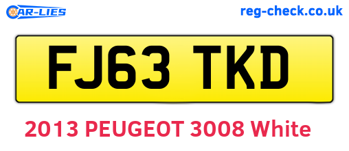 FJ63TKD are the vehicle registration plates.