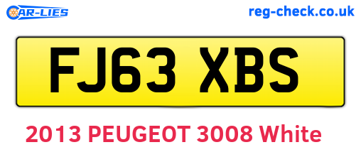 FJ63XBS are the vehicle registration plates.