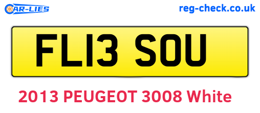 FL13SOU are the vehicle registration plates.
