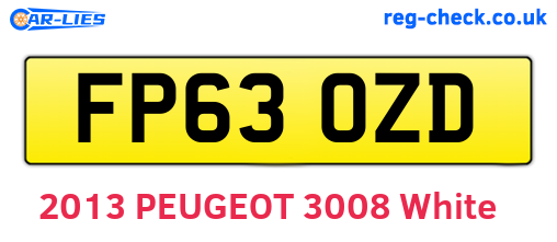 FP63OZD are the vehicle registration plates.