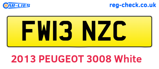 FW13NZC are the vehicle registration plates.