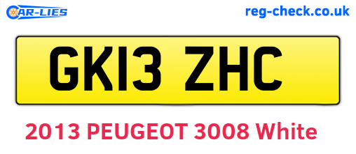 GK13ZHC are the vehicle registration plates.