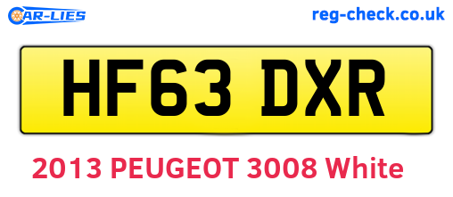 HF63DXR are the vehicle registration plates.
