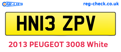 HN13ZPV are the vehicle registration plates.