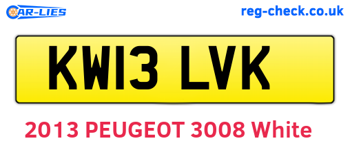 KW13LVK are the vehicle registration plates.